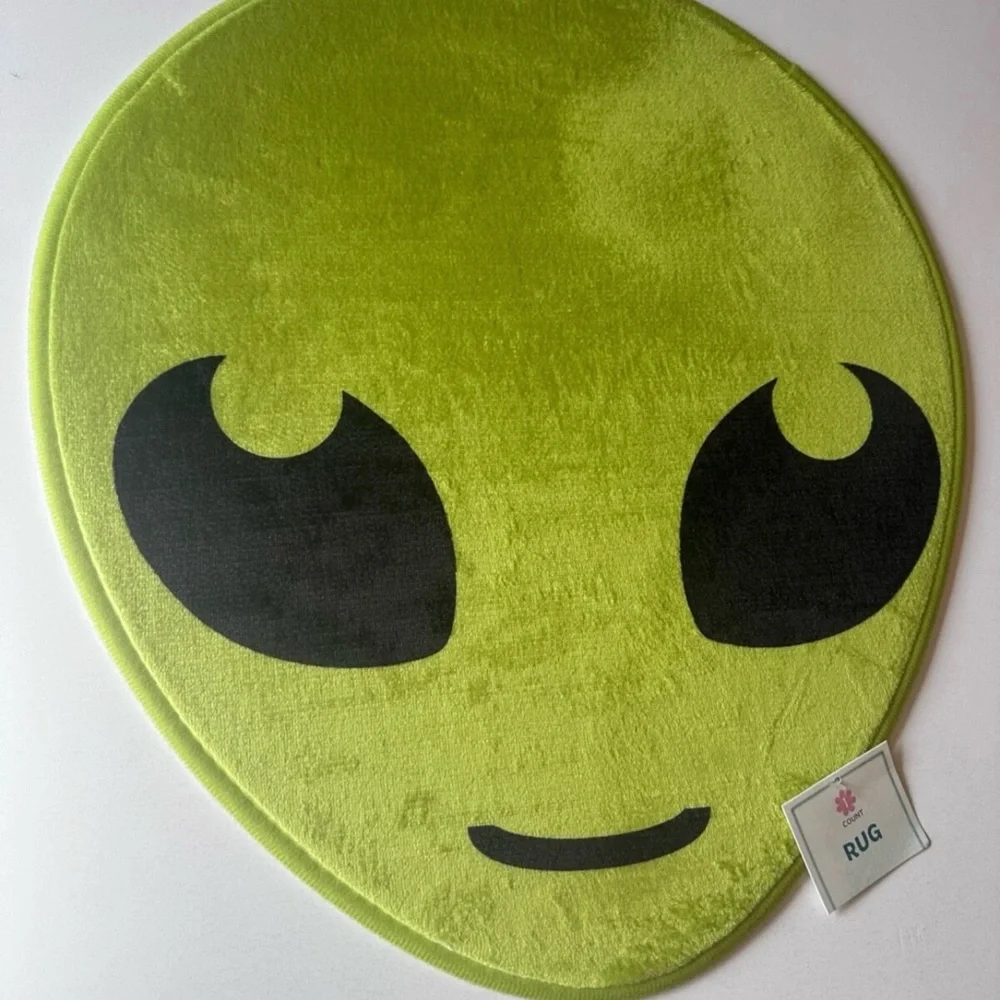 2-Alien Face Bath Mat - Green